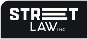 Street Law Inc Business Logo in White on a Black Background