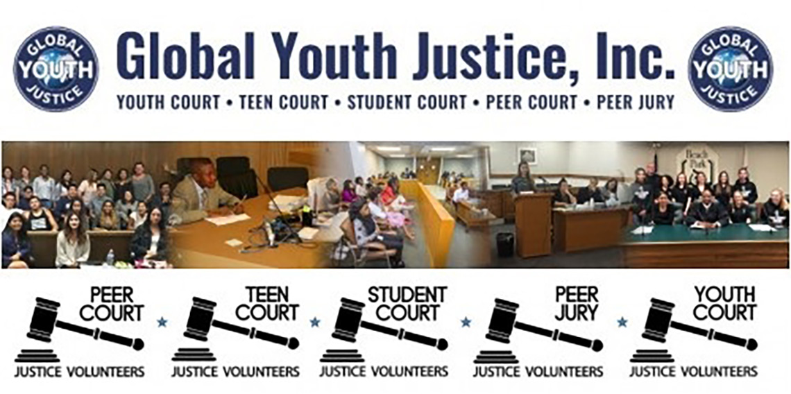 Global Youth Justice Event Poster With Courtroom