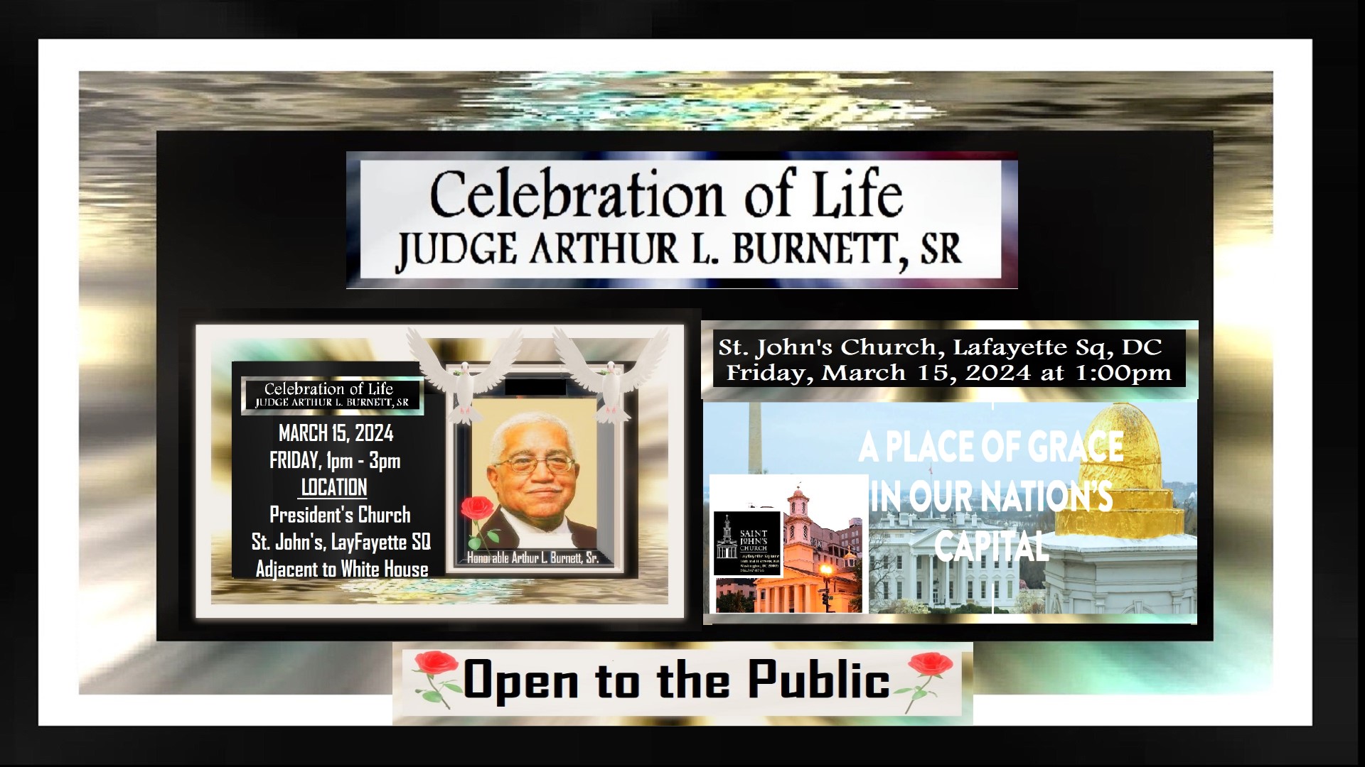 Judge Arthur L. Burnett, Sr. Official Celebration of Life on March 15, 2024