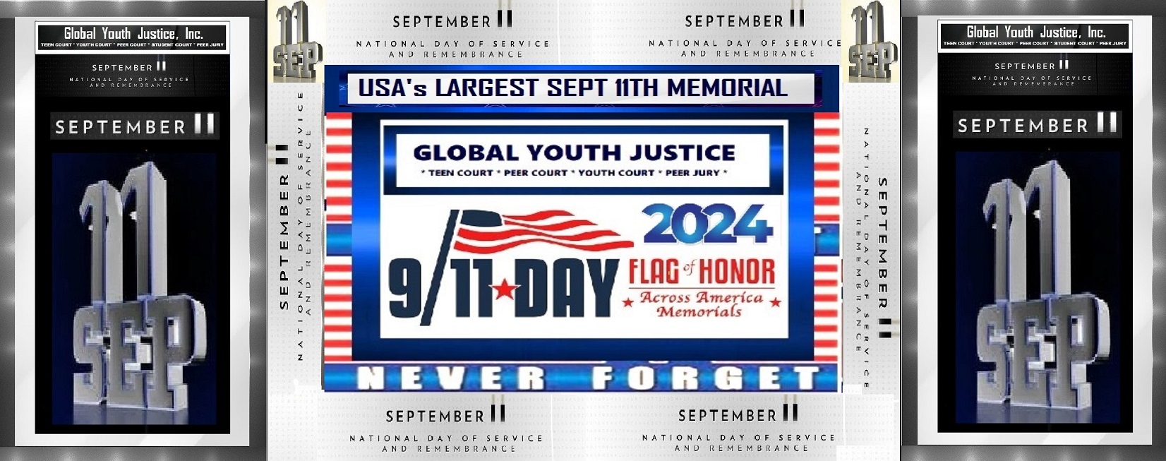 2024 911 Day Flag of Honor Across America Memorials September 11 2024 by Global Youth Justice