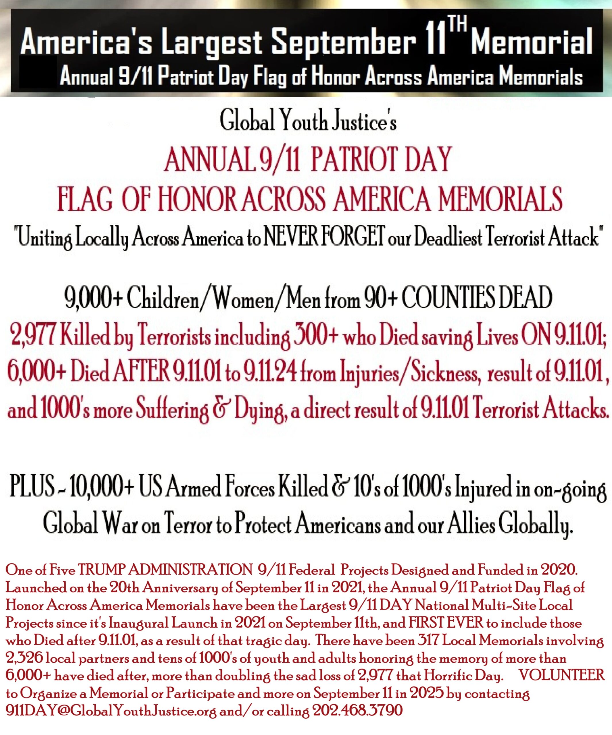 911 Patriot Day Flag of Honor Across America Memorials Logo